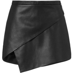 Michelle Mason Asymmetrical Leather Mini Skirt